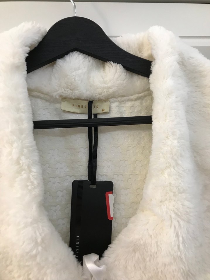 Kadın Beyaz Kürklü Midi sabahlık - Görsel 3