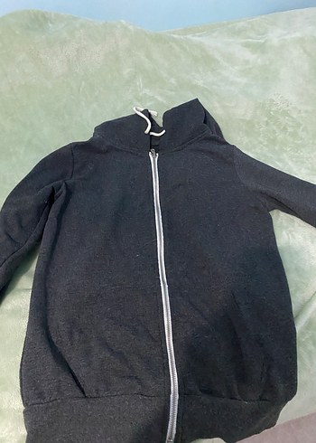 Gri Fermuarlı Sweatshirt