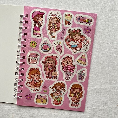 8 sayfa sticker + 8 sayfa not sayfası