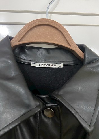 Kadın Siyah Mini Deri Ceket - Görsel 4