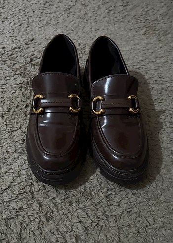 Kahverengi Tokalı Kadın Deri Loafer - Görsel 2