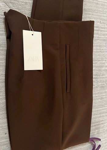 Kadın Kahverengi Kumaş Pantolon - Görsel 2