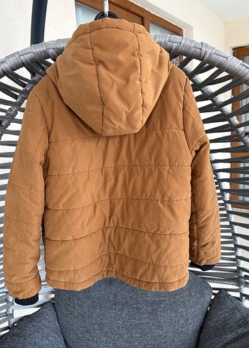 Erkek Çocuk Kahverengi Kapüşonlu Mont - Görsel 4