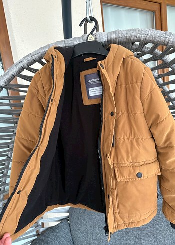 Erkek Çocuk Kahverengi Kapüşonlu Mont - Görsel 2