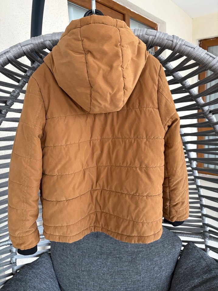 Erkek Çocuk Kahverengi Kapüşonlu Mont - Görsel 4