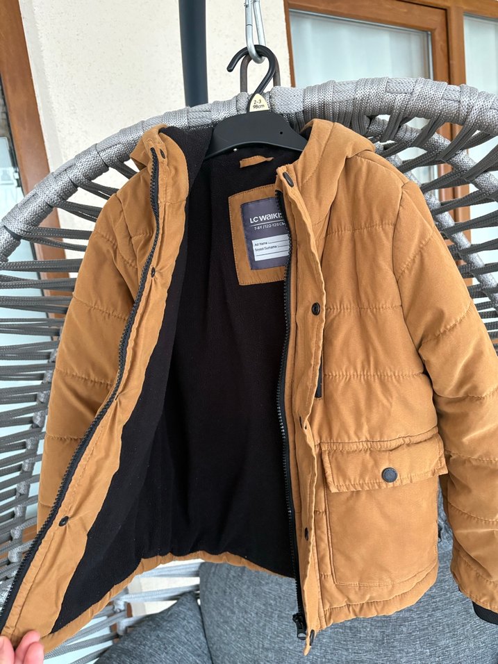 Erkek Çocuk Kahverengi Kapüşonlu Mont - Görsel 2