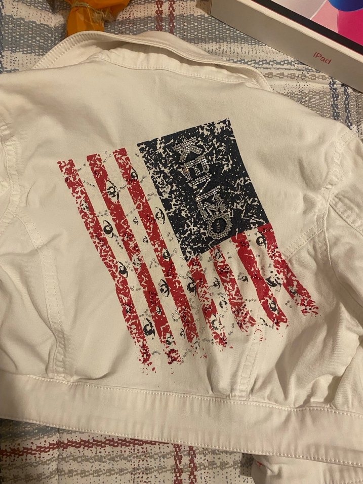 Düğmeli Beyaz Kadın Denim Ceket Kenzo - Görsel 2