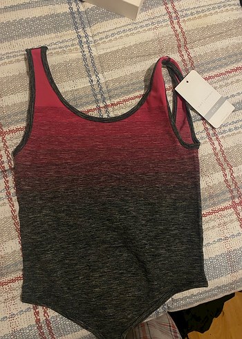 pembe Siyah Örme Atlet Crop Top - Görsel 2