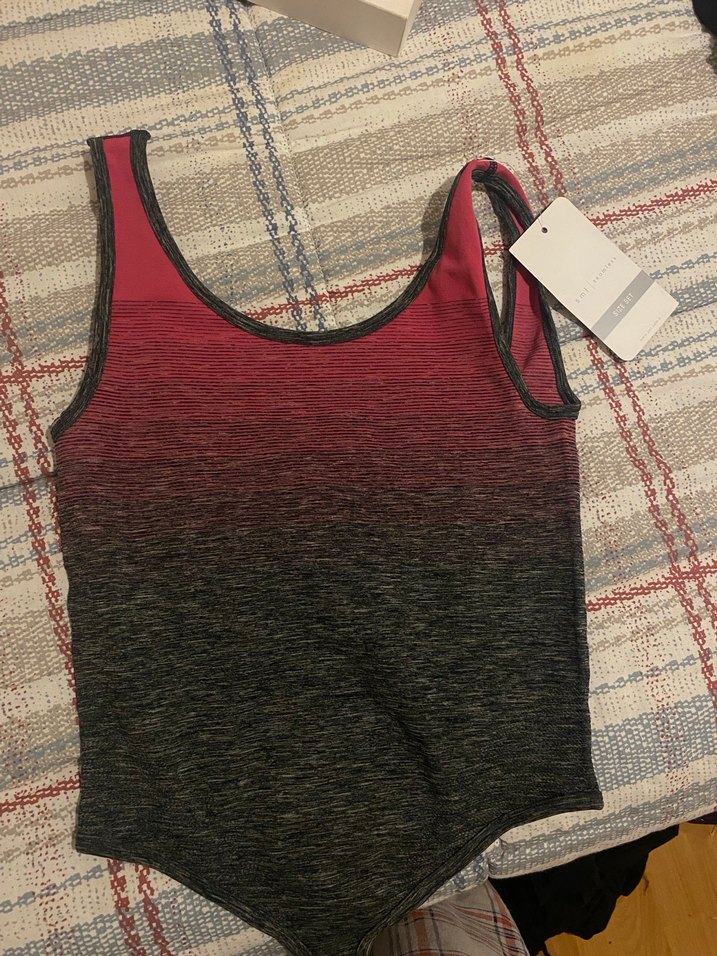 pembe Siyah Örme Atlet Crop Top - Görsel 2