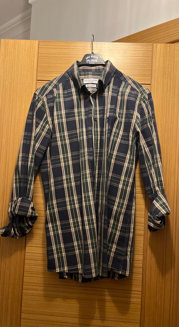 U.S. Polo Assn. Düğmeli Kareli Erkek Gömlek - Görsel 2