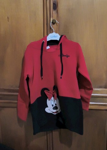 Kız Çocuk Kırmızı Baskılı Sweatshirt