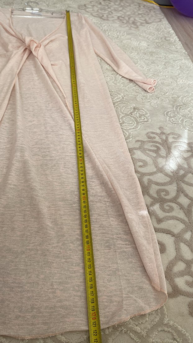 Pembe Uzun Bohem Kadın Sabahlık - Görsel 5