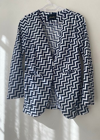 Zebra Desenli Düğmeli Midi Blazer