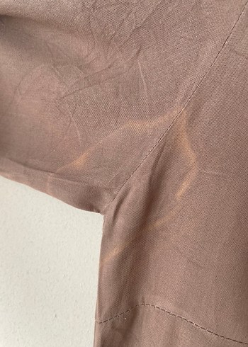 36 Beden camel Renk Bej Midi Keten Salaş Tunik