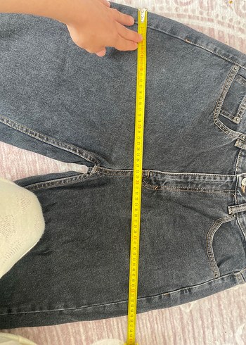 40 Beden Gri Rahat Kesim Midi Jean Kadın Pantolon