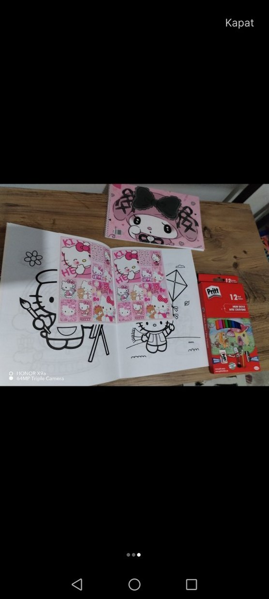 Çocuklar için Boyama Kitabı küçük resim defteri ve Mum boya Seti - Görsel 3