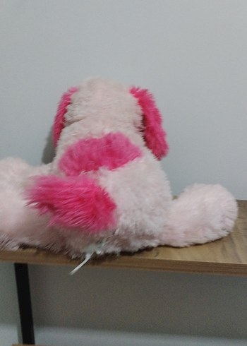 Pembe ve beyaz peluş oyuncak köpek - Görsel 4