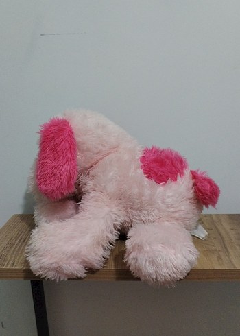 Pembe ve beyaz peluş oyuncak köpek - Görsel 3