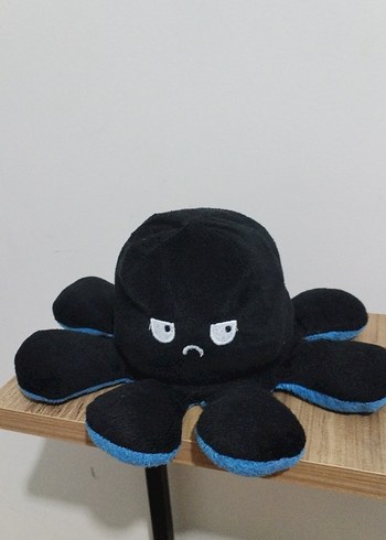 Renkli Mavi 2 yüzlü mutlu kızgın Ahtapot Peluş Oyuncak - Görsel 2