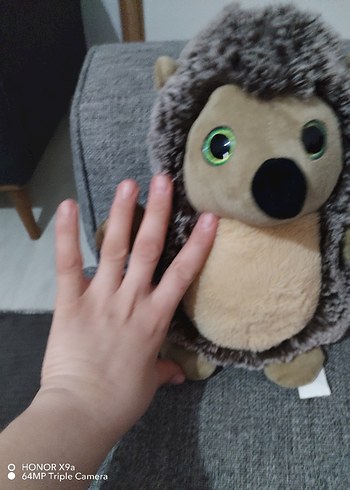 Büyük boy Gri Kirpi Peluş Oyuncak - Görsel 2