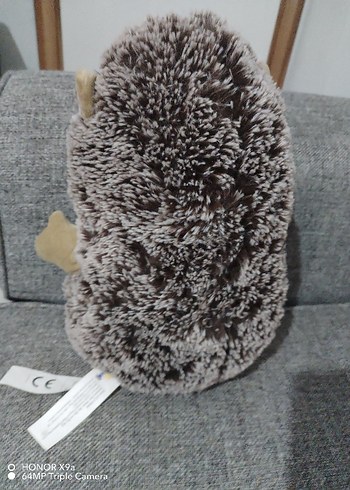 Büyük boy Gri Kirpi Peluş Oyuncak - Görsel 4