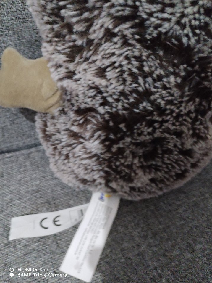 Büyük boy Gri Kirpi Peluş Oyuncak - Görsel 5