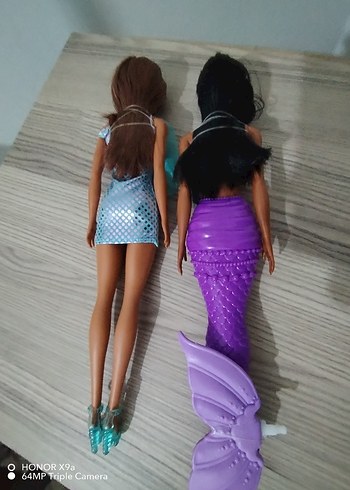 Siyahi esmer Deniz Kızı Bebek şık barbie 2li - Görsel 2