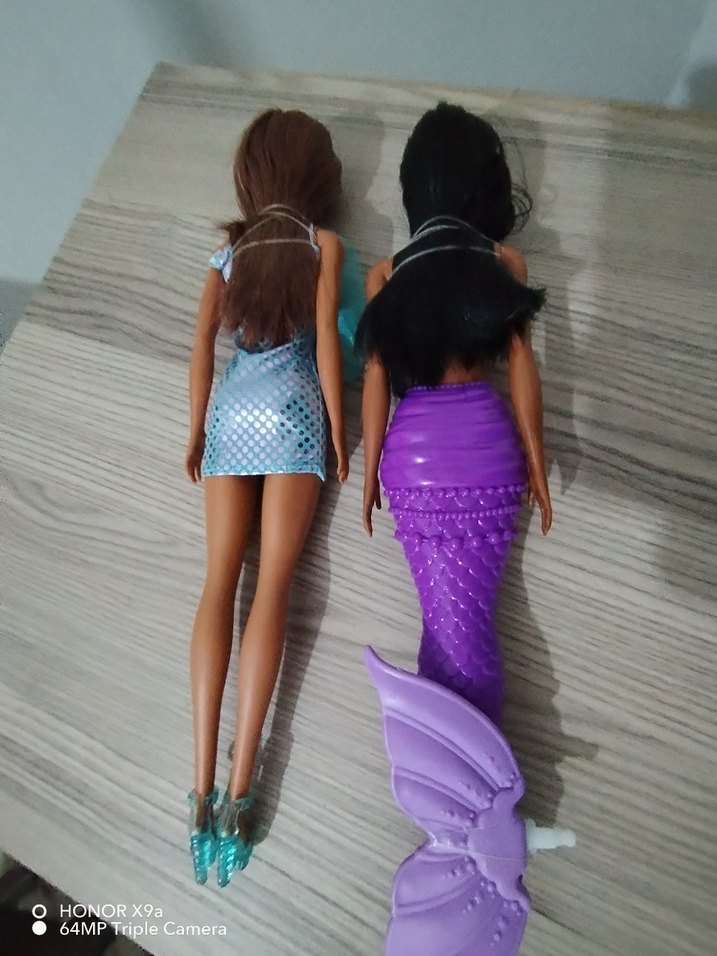 Siyahi esmer Deniz Kızı Bebek şık barbie 2li - Görsel 2