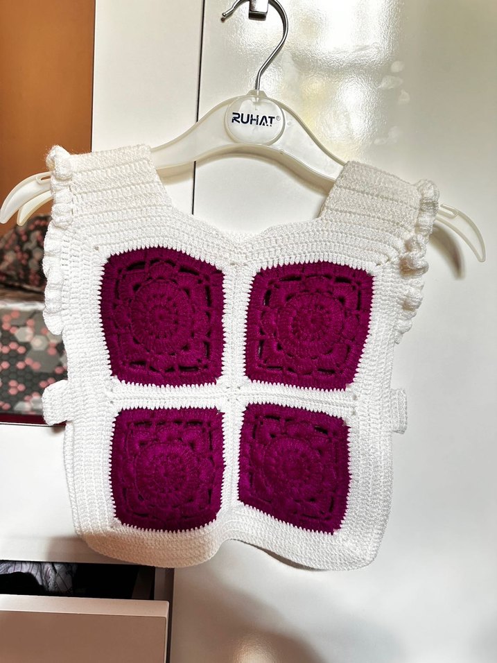 1 2 yaş Nakışlı Pembe hırka - Görsel 2