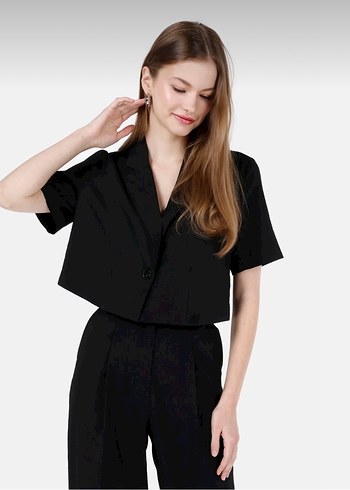 Siyah blazer ceket - Görsel 2