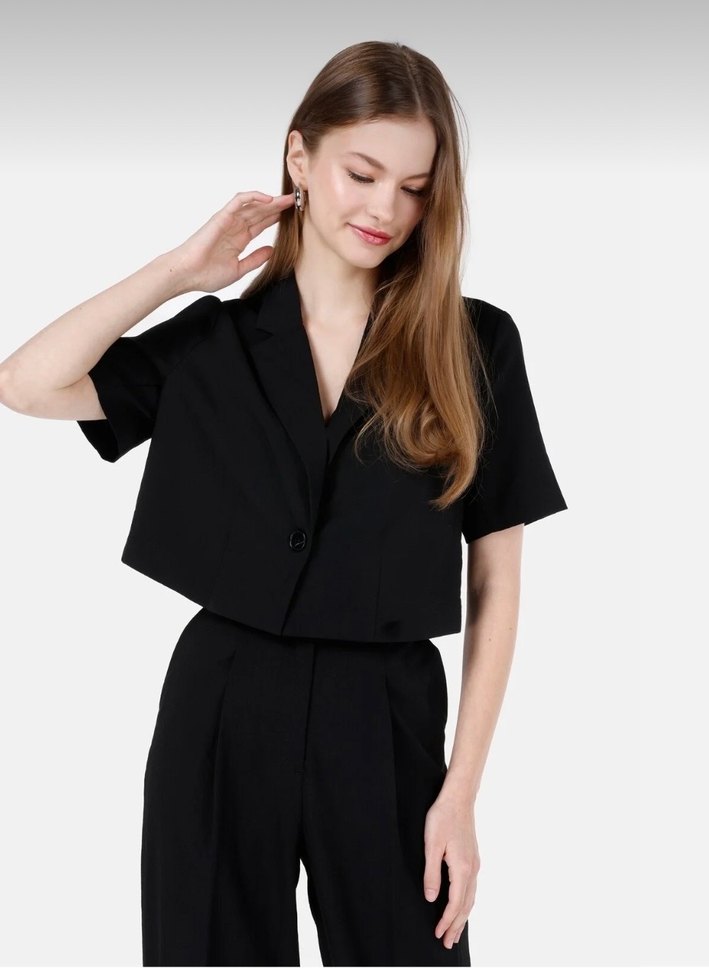 Siyah blazer ceket - Görsel 2