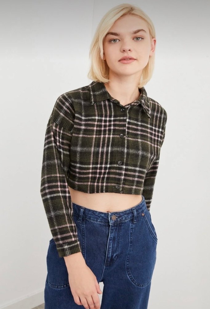 Düğmeli Kareli Uzun Kollu Kadın Gömlek 4 adet fiyatıdır - Görsel 2