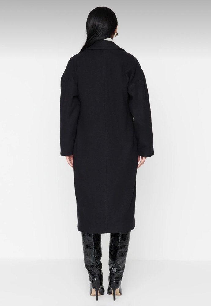 Siyah Çift Düğmeli Kaban - Görsel 3