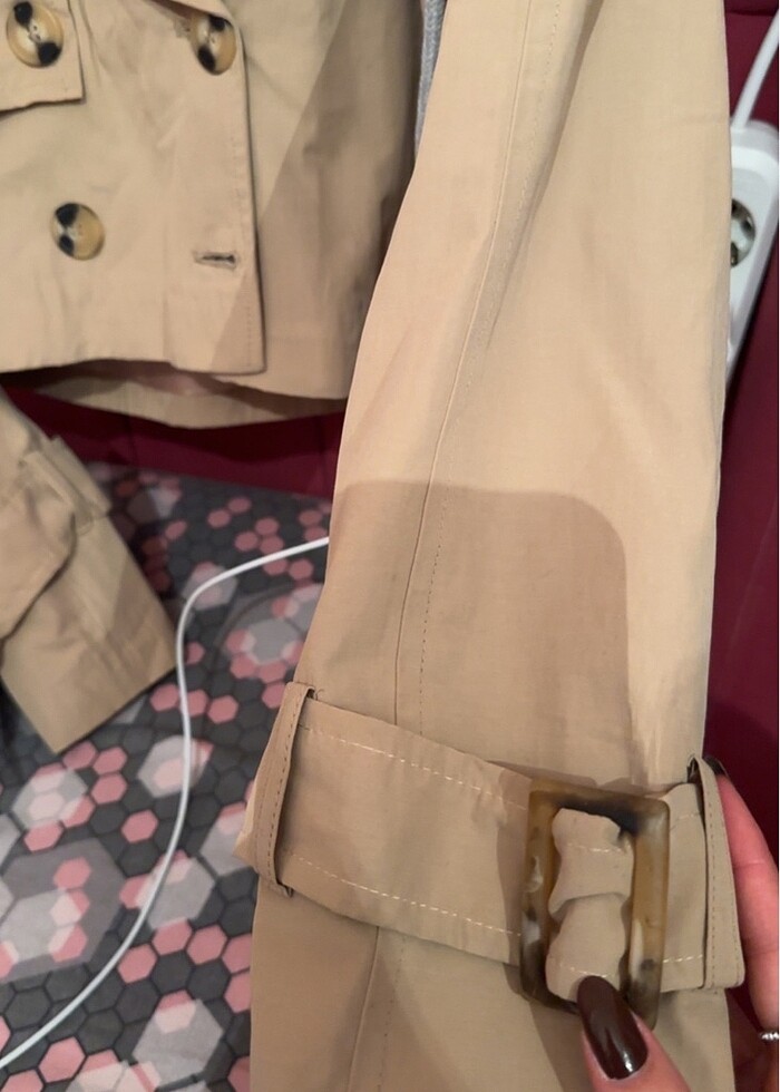 Crop trençkot - Görsel 2