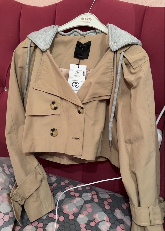 Crop trençkot - Görsel 3