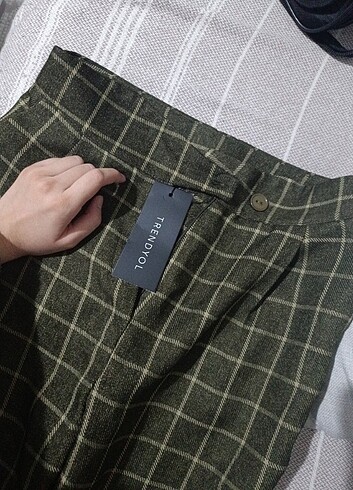 xs Beden Dokuma kare pantolon