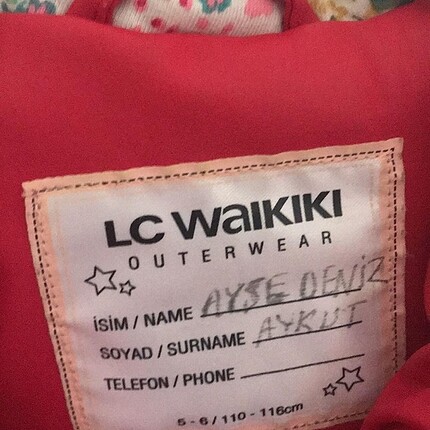 6 Yaş Beden Lcwaikiki yağmurluk