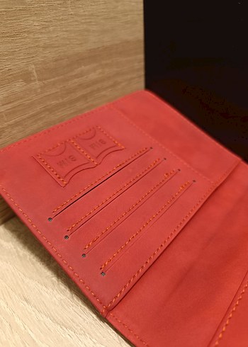Kırmızı Deri Baskılı Seyahat Cüzdanı - Görsel 7