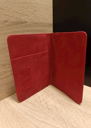 Kırmızı Deri Baskılı Seyahat Cüzdanı - Görsel 8