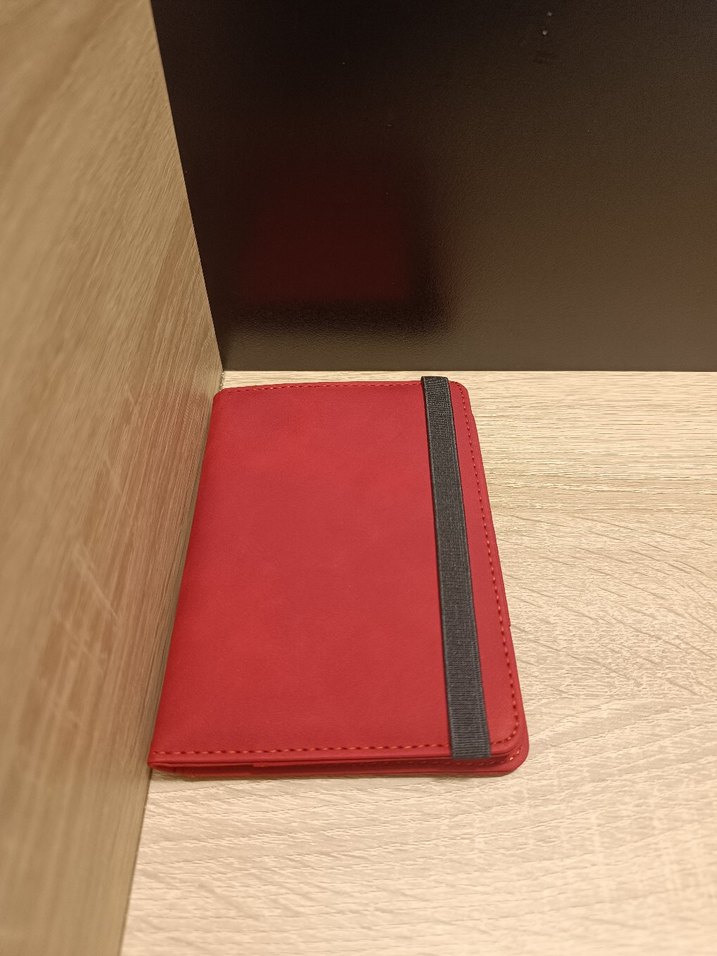 Kırmızı Deri Baskılı Seyahat Cüzdanı - Görsel 4