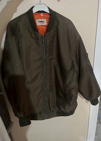 m Beden Kadın asker yeşili Fermuarlı Street Wear Ceket