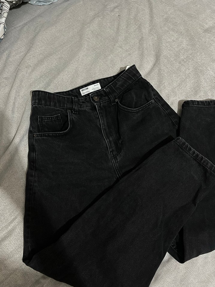 Kadın Siyah Bol Kesim baloonKot Pantolon - Görsel 3