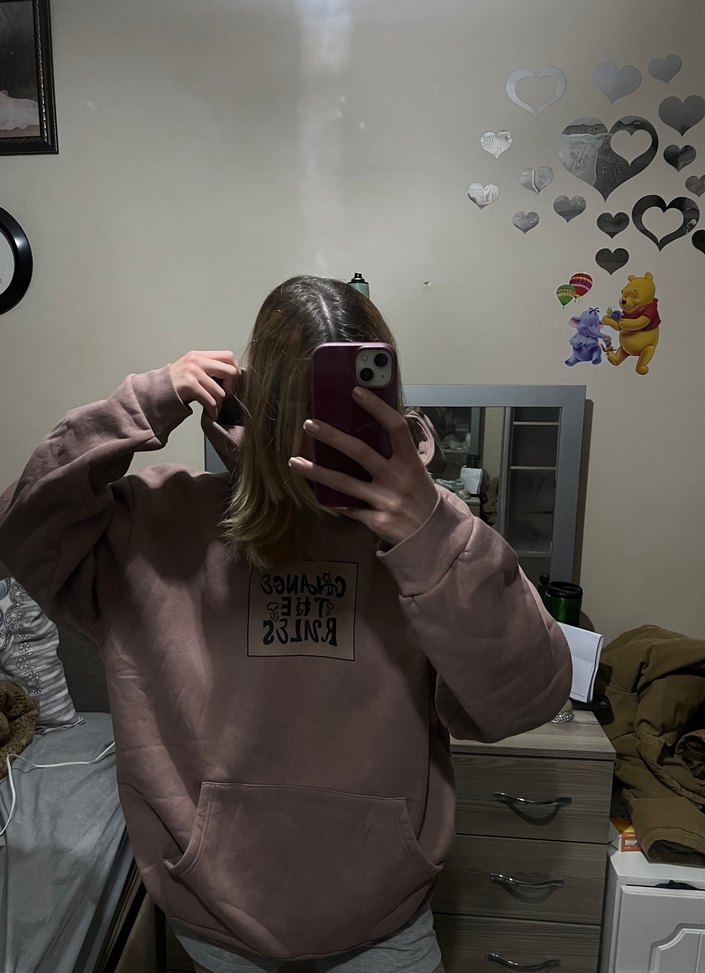 Kahverengi Kapüşonlu Salaş Sweatshirt - Görsel 2