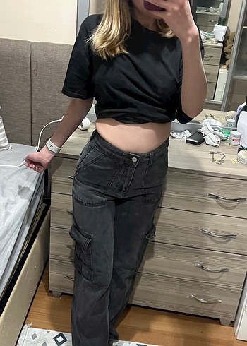 Koyu gri kargo pant - Görsel 3