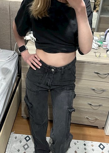 Koyu gri kargo pant - Görsel 4