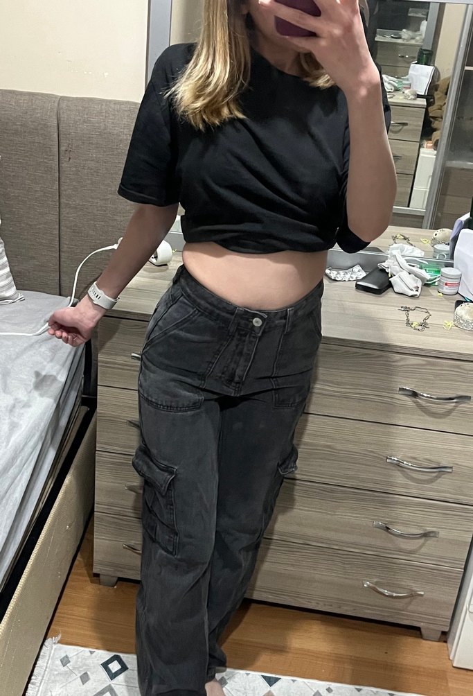 Koyu gri kargo pant - Görsel 3