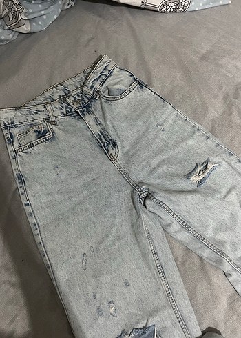 Gri Rahat Kesim Denim Kadın Jean - Görsel 4