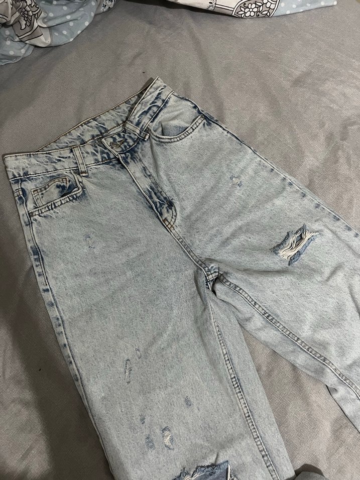 Gri Rahat Kesim Denim Kadın Jean - Görsel 4