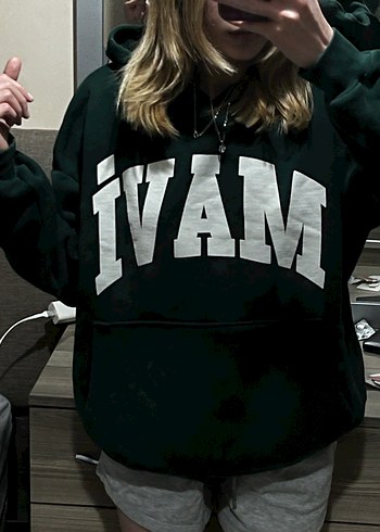 Yeşil Kapüşonlu Sweatshirt - Görsel 2