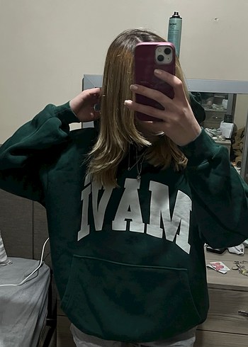 Yeşil Kapüşonlu Sweatshirt - Görsel 3